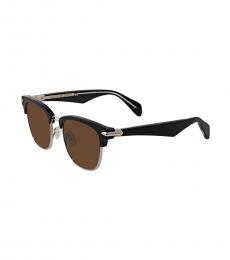 Brown Black Oval Sunglasses