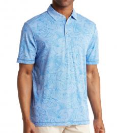Tommy Bahama Light Blue Sketched Floral Print Polo