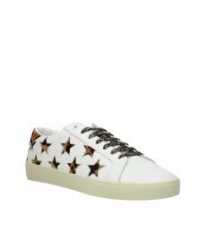 Saint Laurent White Stars Embellished Sneakers