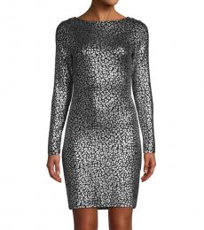 Michael Kors Black Metallic-Embellished Mini Dress