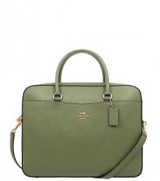Coach Military Green Laptop Large Briefcase Bag