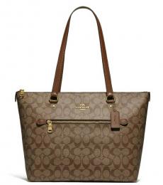 Coach Khaki/Saddle Gallery Medium Tote