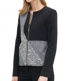 Calvin Klein Navy Blue Patchwork Zip-Front Jacket