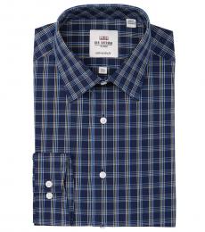 Ben Sherman Navy Blue Dobby Tailored Slim Fit Dress Shirt