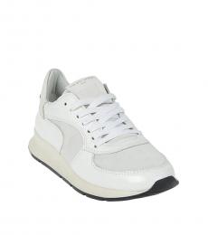 White Leather Logo Sneakers