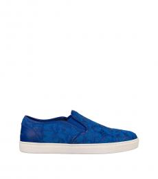 Blue Lace Slip On Sneakers