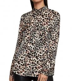 Leopard Print Button Up Blouse