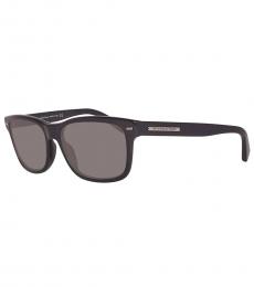 Ermenegildo Zegna Shiny Black-Gray Polarized Sunglasses