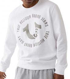 True Religion White Horeshoe Crewneck Sweatshirt