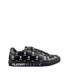 Philipp Plein Black White Low Top Skull Sneakers