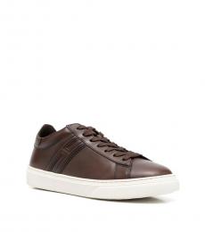 Hogan Brown H365 Lace Up Sneakers