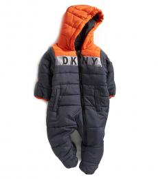 DKNY Baby Boys Charcoal Color Block Snowsuit
