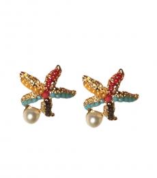 Betsey Johnson Multi color Abstract Starfish Earrings