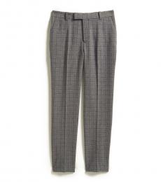 Calvin Klein Boys Grey Windowpane Slim Fit Pants