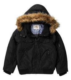 Ben Sherman Boys Black Parka Bomber Jacket