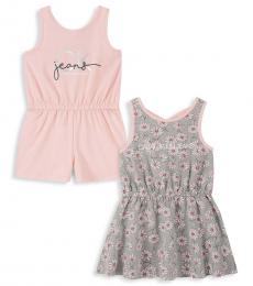Calvin Klein 2 Piece Romper/Dress Set (Little Girls)