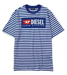 Diesel Little Boys Blue Striped Over T-Shirt