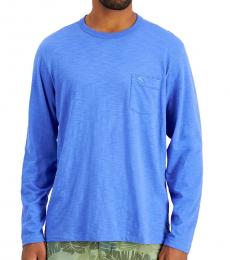 Blue Bali Beach Long-Sleeve Pocket T-Shirt
