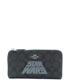 Coach Black Smoke Star Wars Accordion Zip Wallet