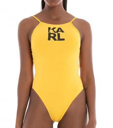 Karl Lagerfeld Yellow One-Piece Swimsuit