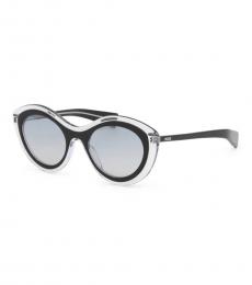 Black Crystal Oval Sunglasses