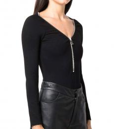 Alexander McQueen Black Long Sleeve Bodysuit Top