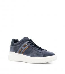 Hogan Navy Blue H580 Leather Lace Ups Sneakers