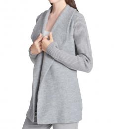 Calvin Klein Heather Grey Open Front Cardigan Sweater