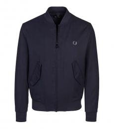 Fred Perry Navy Logo Embroidery Bomber Jacket