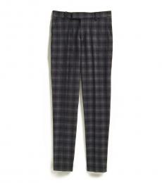Calvin Klein Boys Black Shadow Check Slim Fit Pants