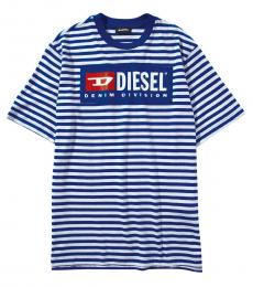 Diesel Boys Blue Striped Over T-Shirt