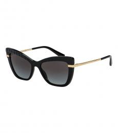 Dolce & Gabbana Black Textured Cat Eye Sunglasses