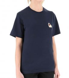 Navy Blue Logo Crewneck T-Shirt