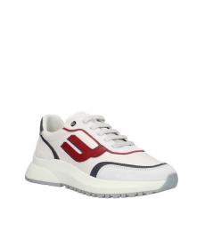 Bally White Red Logo Patch Sneakers