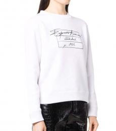 Emporio Armani White Grraphic Print Sweatshirt