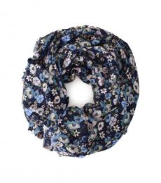 Navy Floral Scarf