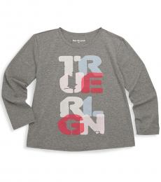 True Religion Little Girls Grey Graphic T-Shirt