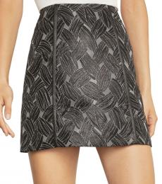BCBGMaxazria Metal Basket Weave Jacquard Mini Skirt