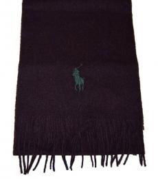 Burgundy Green Big Pony Scarf