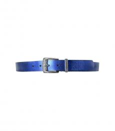 Just Cavalli Blue Leather Modish Belt