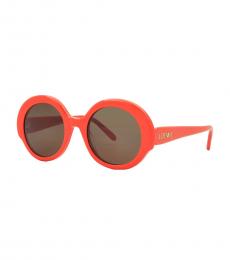 Loewe Orange Brown Oval Sunglasses