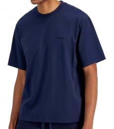 Navy Blue Solid Essential Logo T-Shirt