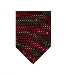 Red Micro Geometric Tie