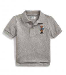 Ralph Lauren Baby Boys Andover Heather Rugby Bear Polo