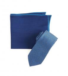 Ted Baker Navy Square Tie & Pocket Square Set