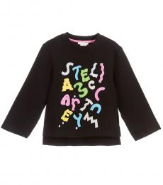 Stella McCartney Little Girls Black Logo Graphic Sweatshirt