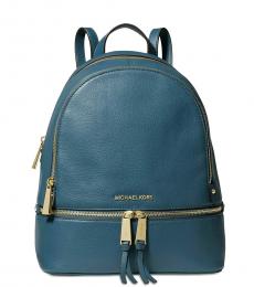 Michael Kors Chambray Blue Rhea Zip Medium Backpack