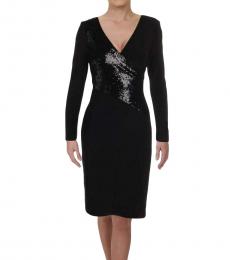 Ralph Lauren Black Multi Sequined Sheath Dress