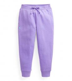 Ralph Lauren Little Girls Hampton Purple Fleece Joggers