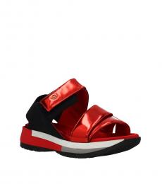 Philippe Model Red Sea Coral Leather Sandals